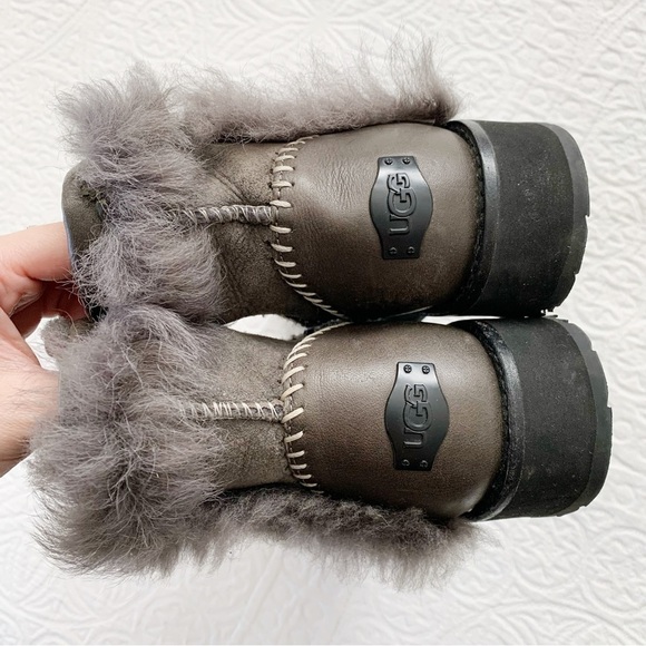 UGG Women's Fluff Punk‎ Boots, Grey - Picture 6 of 9